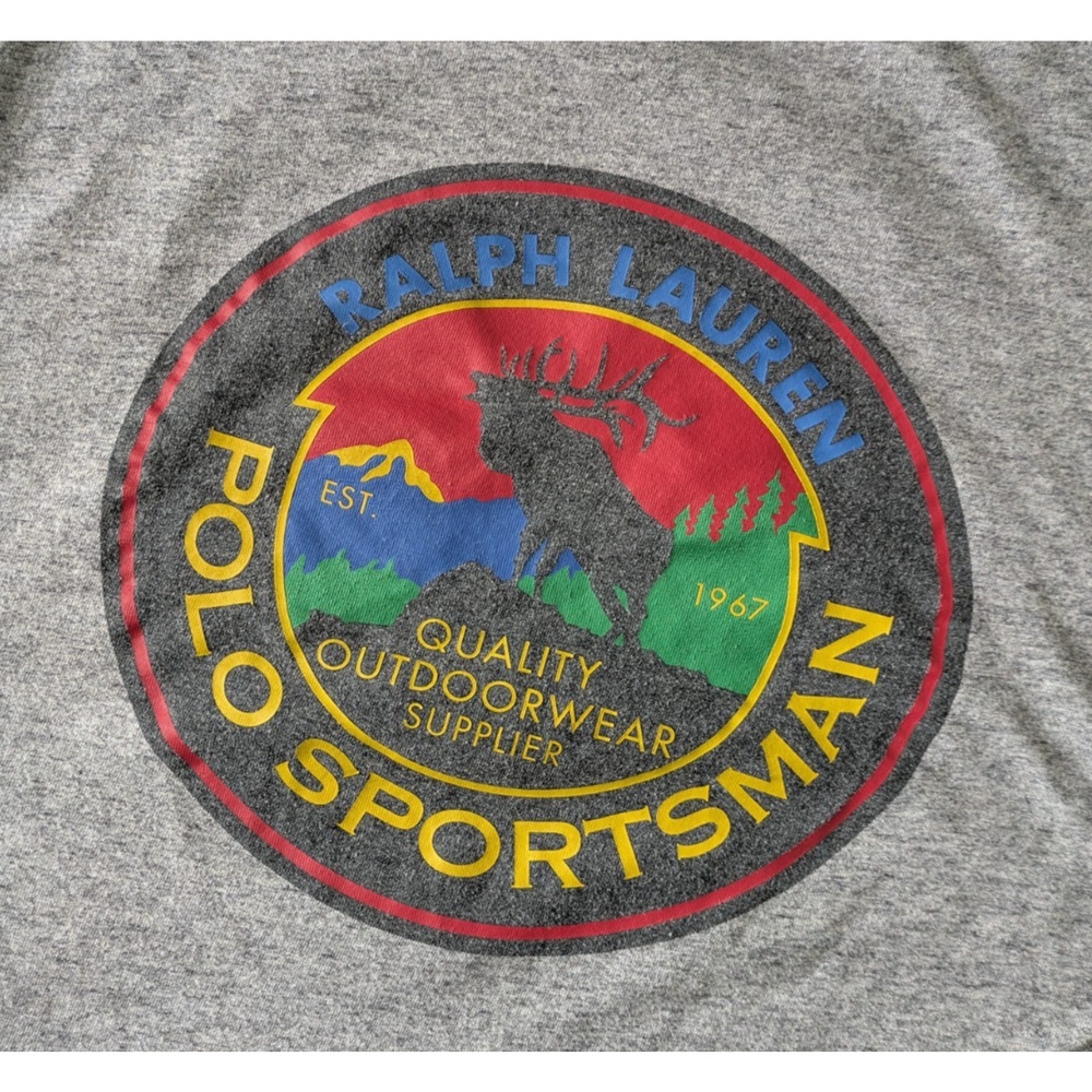Polo Ralph Lauren Gray Sportsman Long Sleeve T Shirt Size XL Terrain Outdoor - Picture 7 of 7